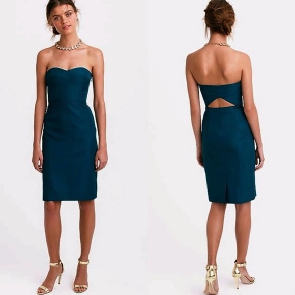 J. Crew Dresses & Skirts - J CREW Dress Womens 2 Navy Blue Rory Strapless Classic Faille Taffeta Keyhole